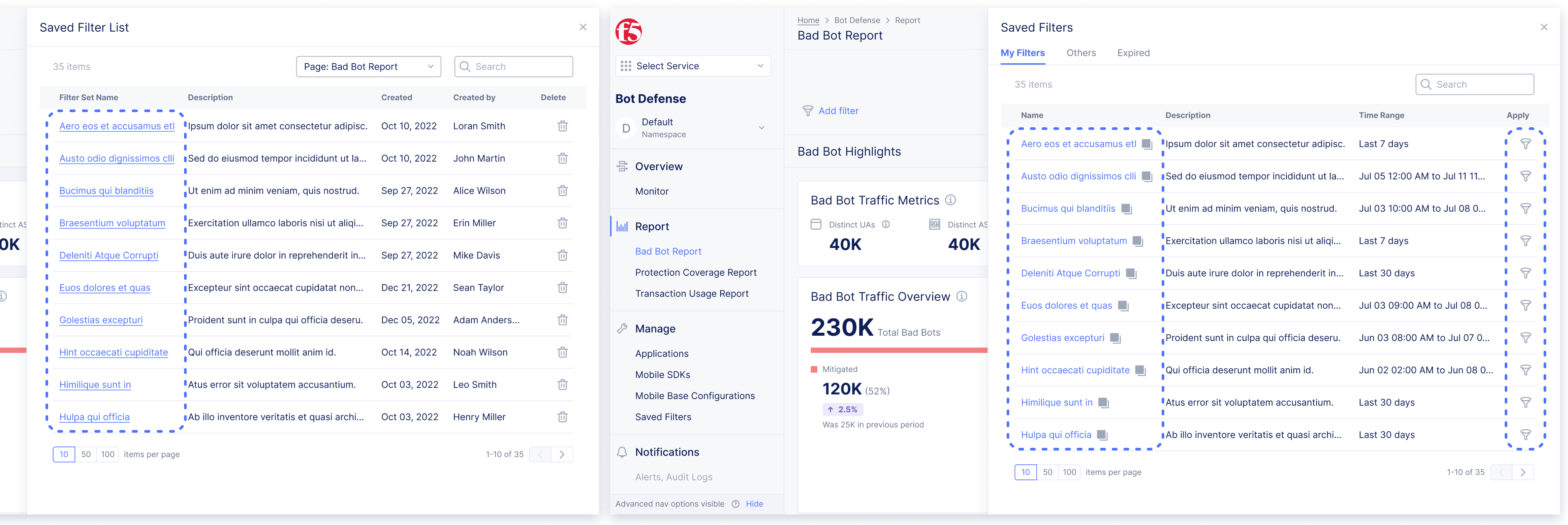 Streamline filter apply and share interactions.