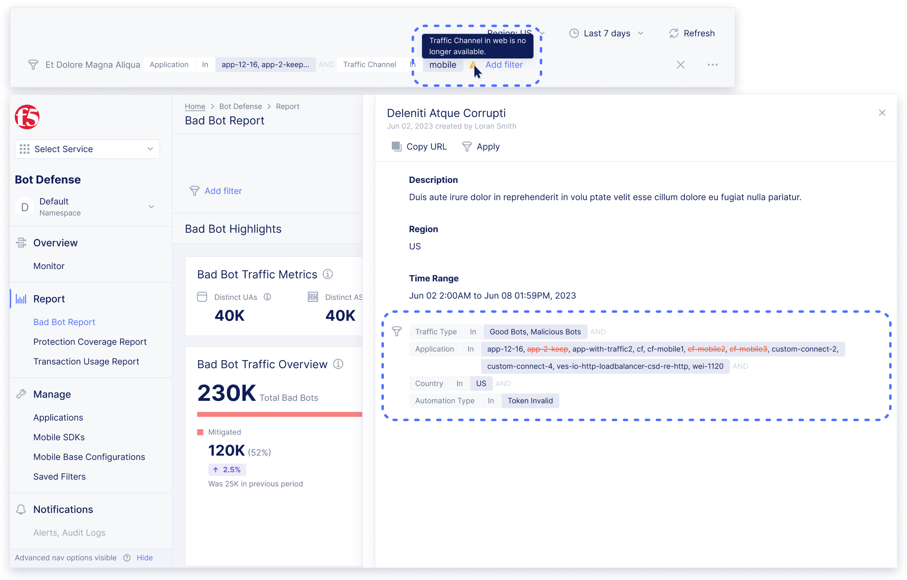 Mark the missing values in both filter detail view and result page.