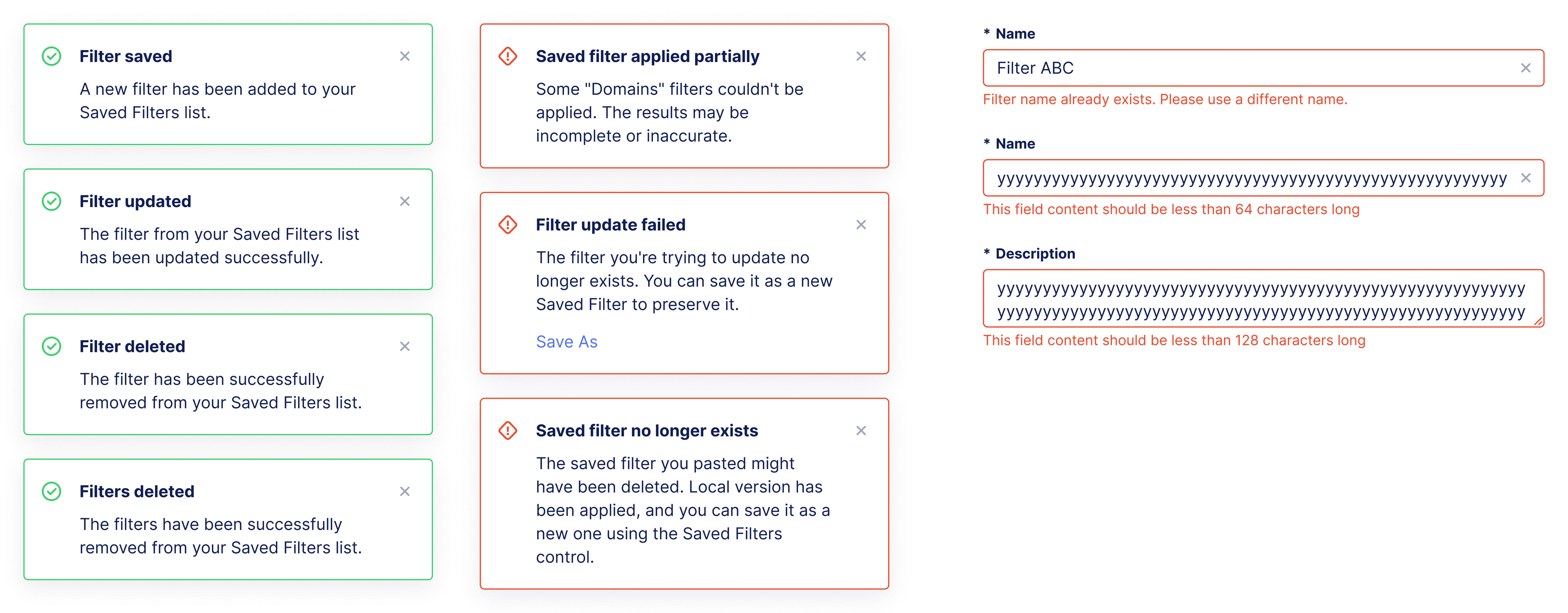Implementation Support Materials – Confirmation and Error Messages