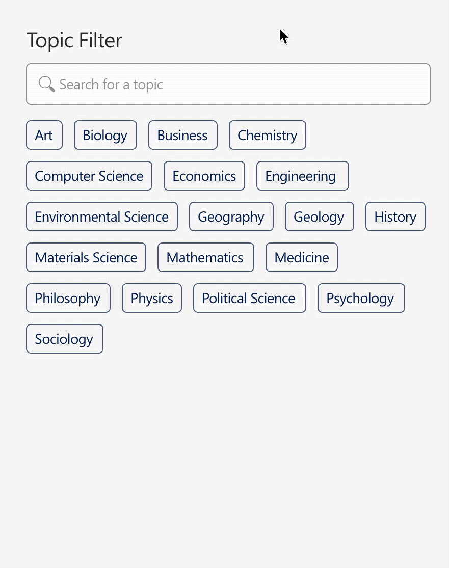 Topic Filter Overview
