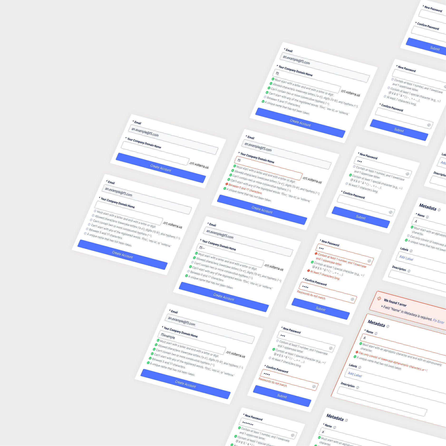 F5XC Design System – Input Instruction with Multi-validation